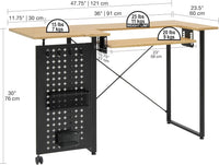 Pivot Sewing Table with Swingout Storage Panel