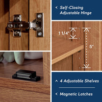 Select Storage Cabinet, Pantry Cabinet Kitchen Storage with Adjustable Shelves, Bathroom Storage Cabinet, in Highland Oak